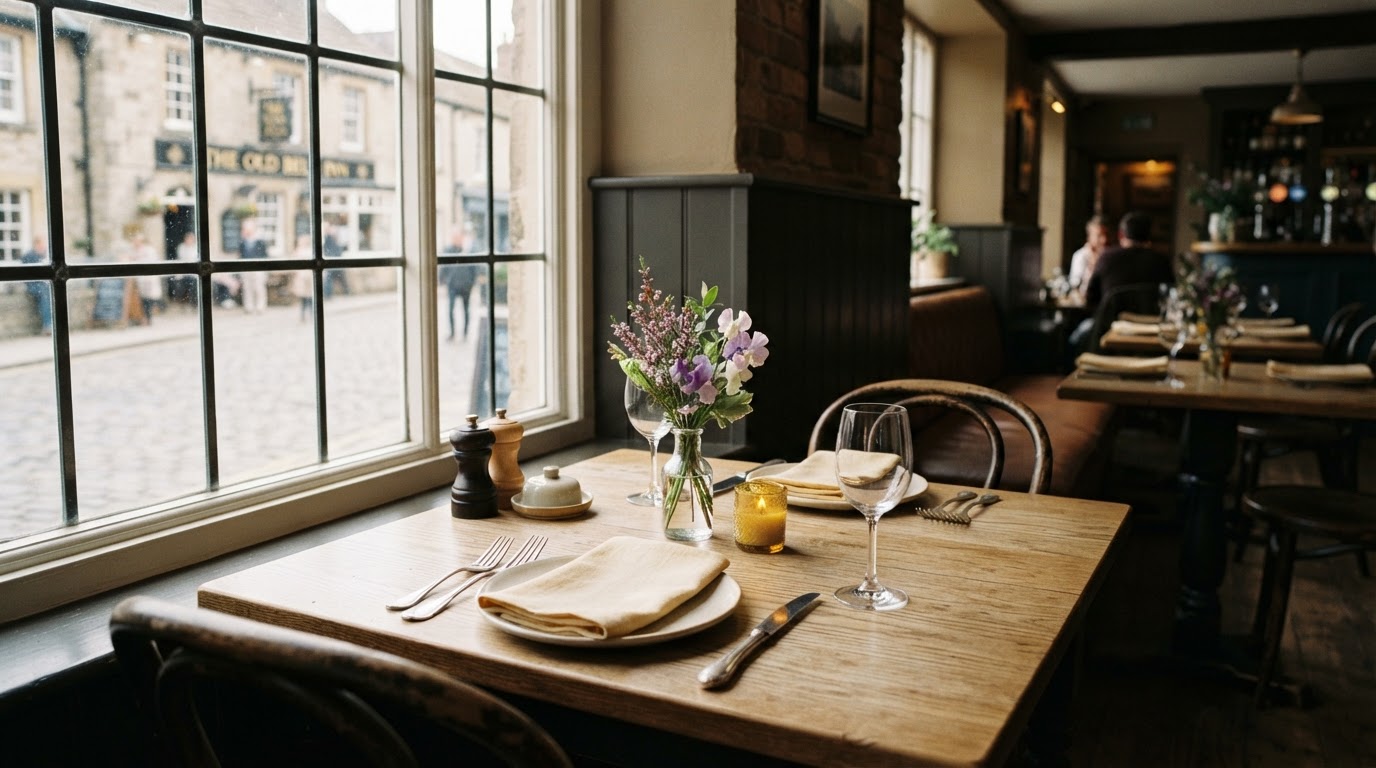 A table set for guests in an independent restaurant